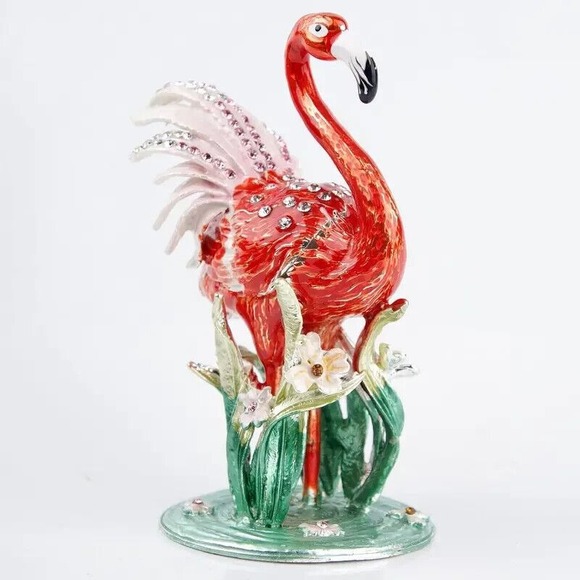 Bejeweled Pink Flamingo Trinket Box New‎ - Picture 5 of 6